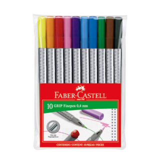 MARCADOR FABER CASTELL     10  Colores  GRIP   Estuche  Escolar   Art. 31046