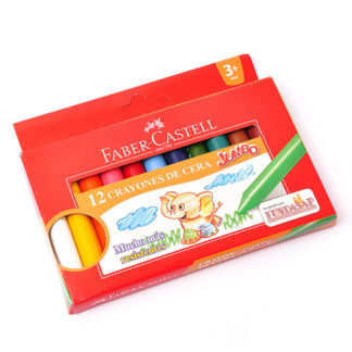 LAPIZ De Cera FABER CASTELL 12 Colores JUMBO   Crayon