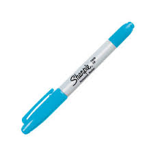 MARCADOR SHARPIE   Permanente   Doble Punta    Twin Tip Turquesa