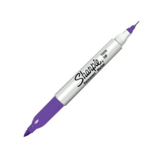 MARCADOR SHARPIE   Permanente   Doble Punta    Twin Tip Violeta